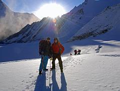 10 1 First Rays Of Morning Sun Hit Climbing Sherpa Palde and Jerome Ryan Trekking On Glacier Towards East Col